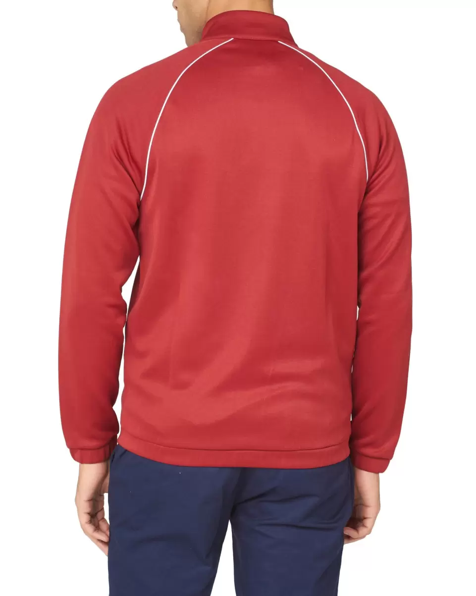 Tricot Zip-Through Track Jacket - Red Red Men Ben Sherman Style Sweatshirts & Hoodies - 1
