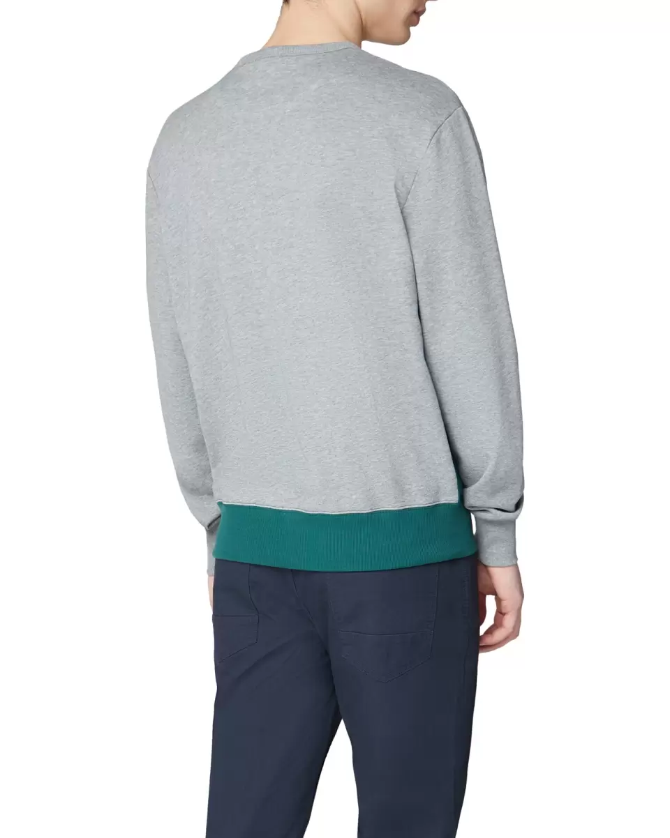 Sweatshirts & Hoodies Steel Color Blocked Logo Sweatshirt - Steel Men Ben Sherman Custom - 1