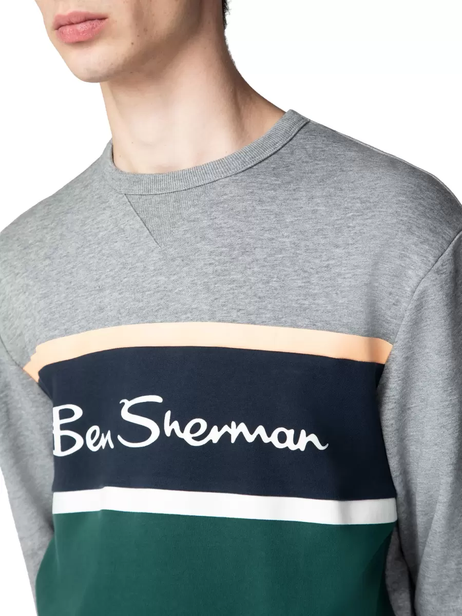 Sweatshirts & Hoodies Steel Color Blocked Logo Sweatshirt - Steel Men Ben Sherman Custom - 2