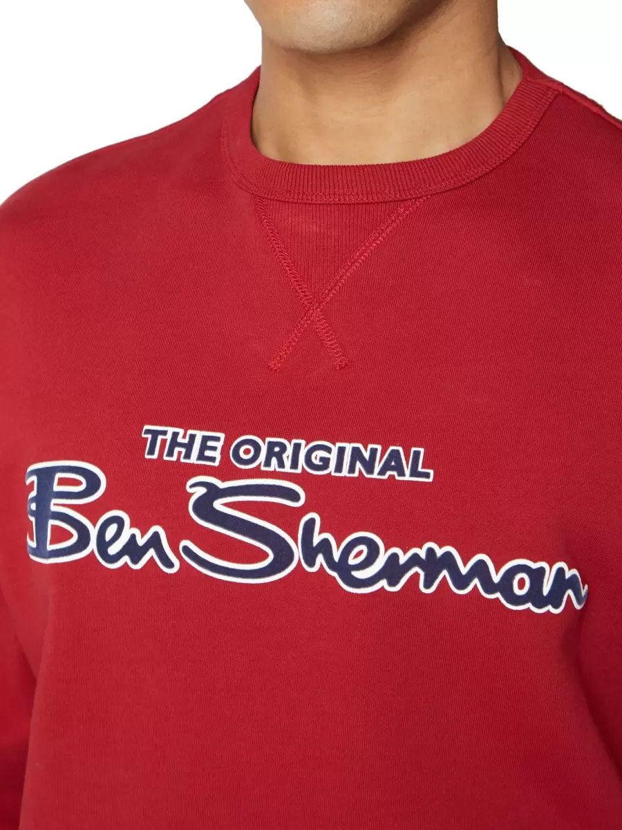 Redefine Men Red Signature Logo Sweatshirt - Red Ben Sherman Sweatshirts & Hoodies - 2
