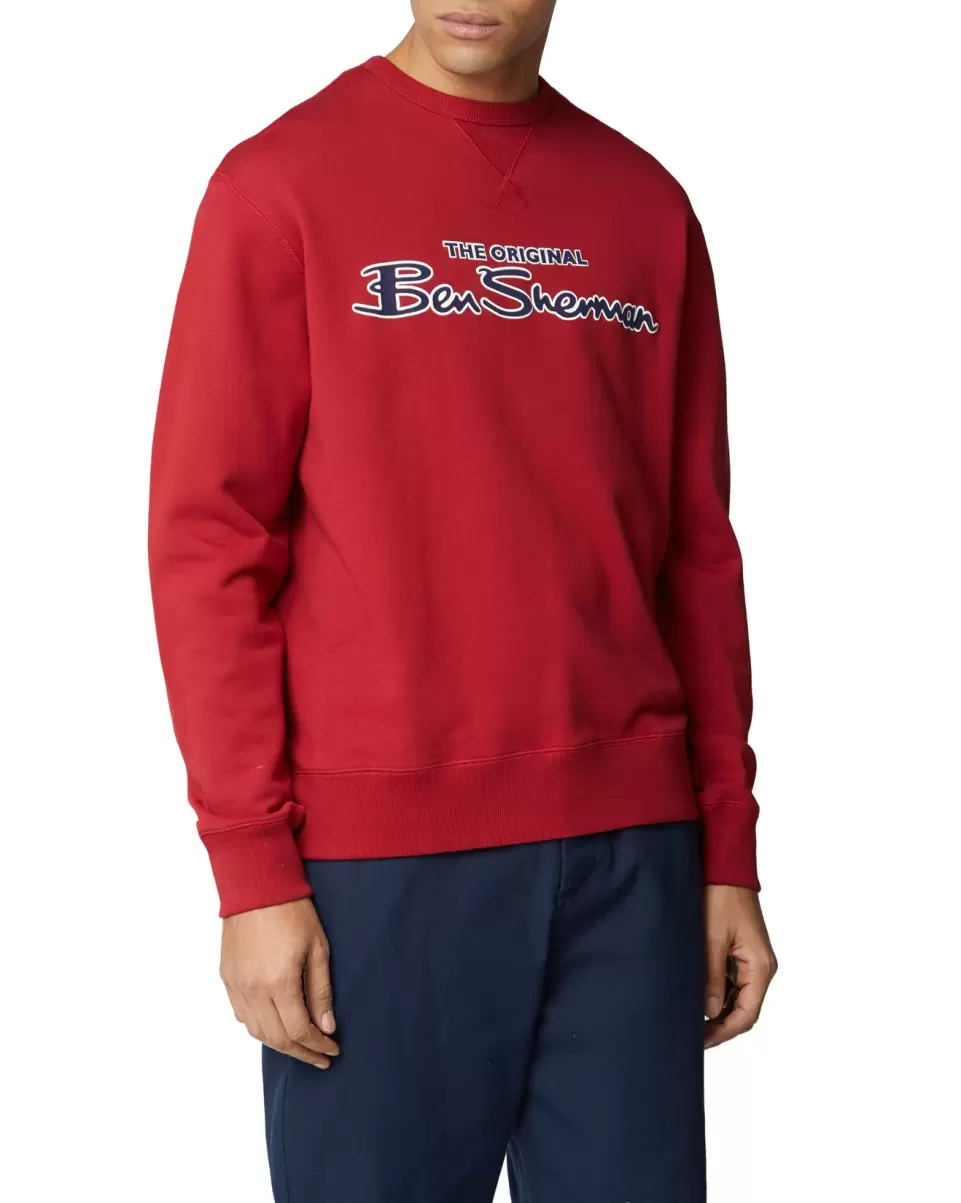 Redefine Men Red Signature Logo Sweatshirt - Red Ben Sherman Sweatshirts & Hoodies