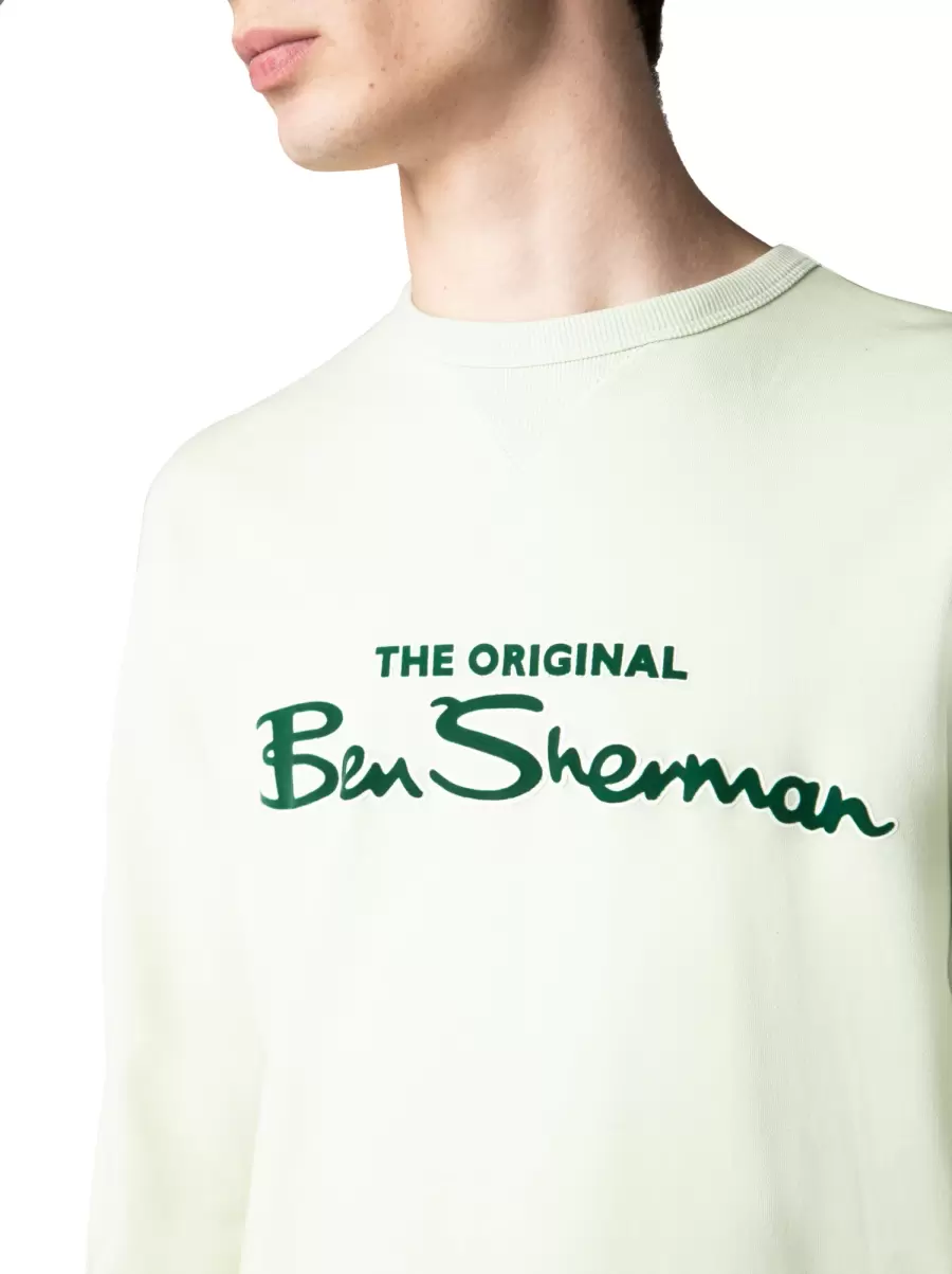 Men Signature Logo Sweatshirt - Light Green Sweatshirts & Hoodies Final Clearance Ben Sherman Light Green - 2