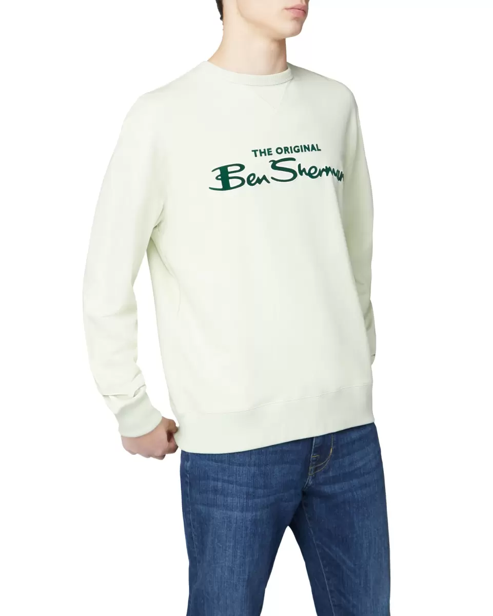 Men Signature Logo Sweatshirt - Light Green Sweatshirts & Hoodies Final Clearance Ben Sherman Light Green