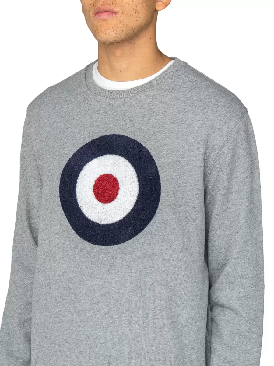 Grey Men Sweatshirts & Hoodies Applique Target Sweatshirt - Grey Ben Sherman Popular - 1