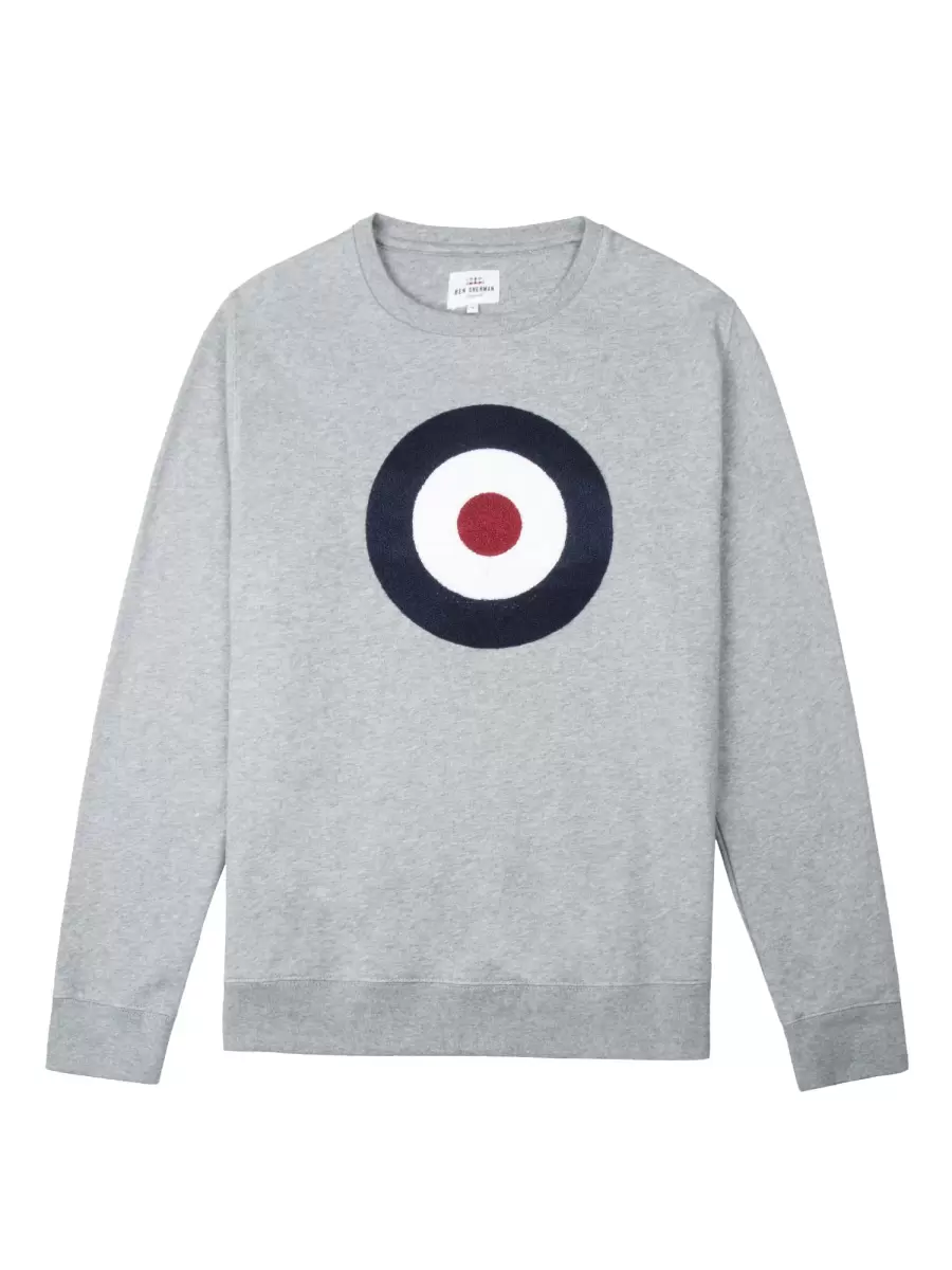 Grey Men Sweatshirts & Hoodies Applique Target Sweatshirt - Grey Ben Sherman Popular - 5