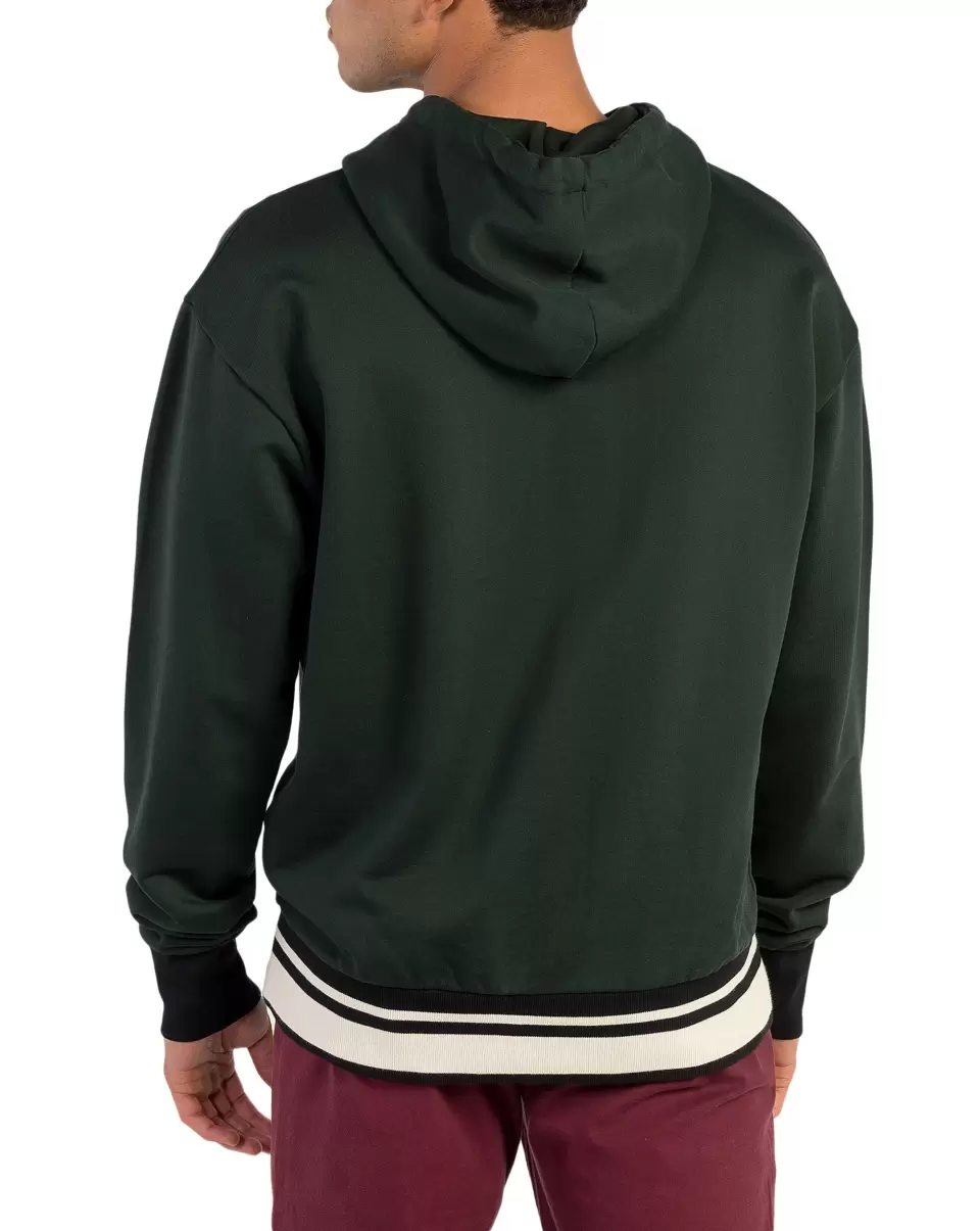 Modern Sweatshirts & Hoodies Dark Green Mercerized Sweat Hoodie - Dark Green Men Ben Sherman - 3