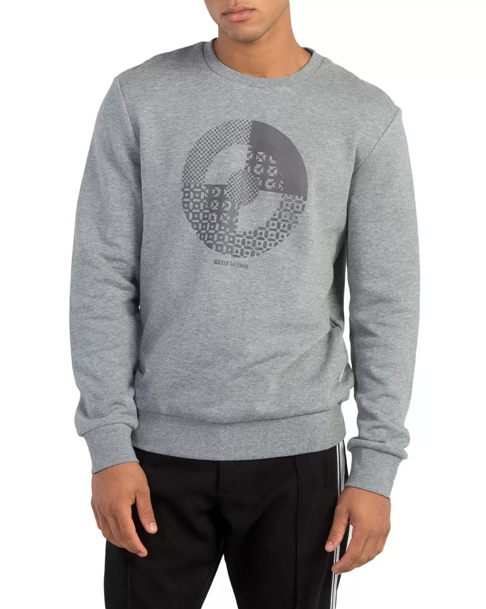 Light Grey Price Slash Raised Target Print Sweatshirt - Light Grey Ben Sherman Sweatshirts & Hoodies Men