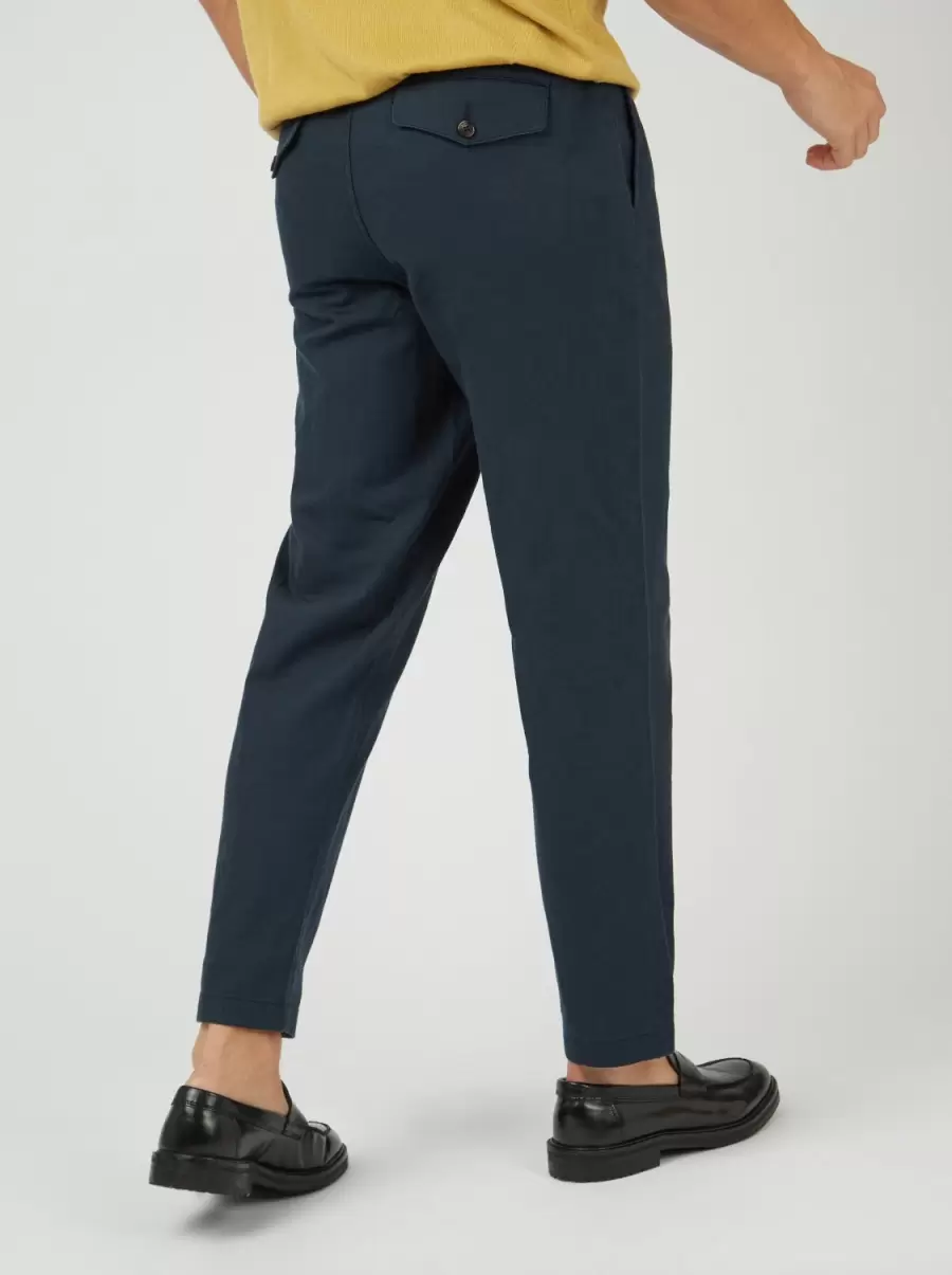 Signature Slim Taper Linen Trousers - Midnight Midnight Pants & Chinos State-Of-The-Art Men Ben Sherman - 2