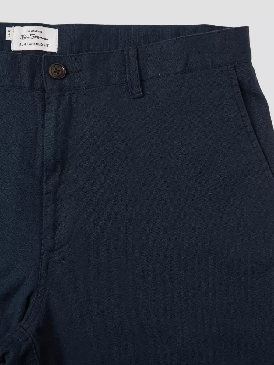 Signature Slim Taper Linen Trousers - Midnight Midnight Pants & Chinos State-Of-The-Art Men Ben Sherman - 4