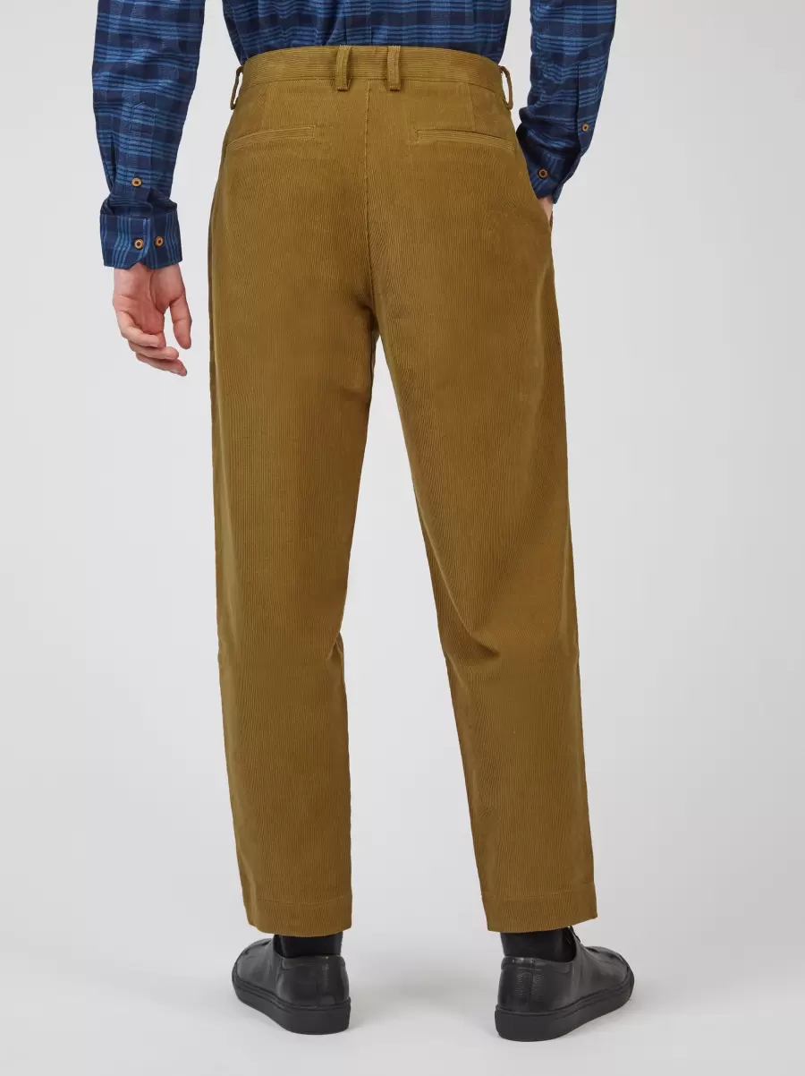 Secure Tapered Corduroy Trouser - Bronze Men Ben Sherman Pants & Chinos Bronze - 2