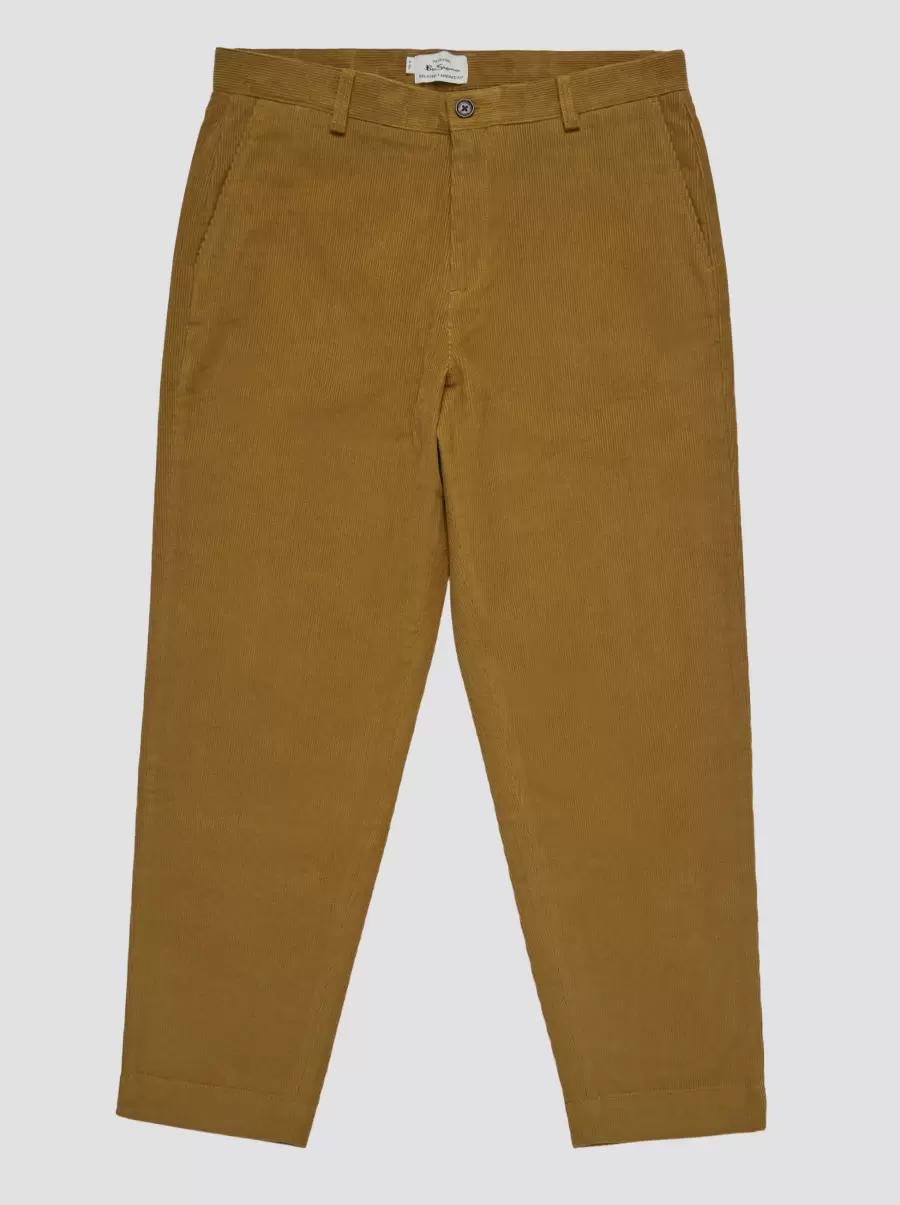 Secure Tapered Corduroy Trouser - Bronze Men Ben Sherman Pants & Chinos Bronze - 5