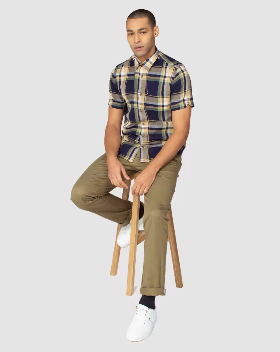 Fashionable Men Olive|Default Title|Ocean Green Signature Slim Stretch Chino Pant - Olive Ben Sherman Pants & Chinos - 1