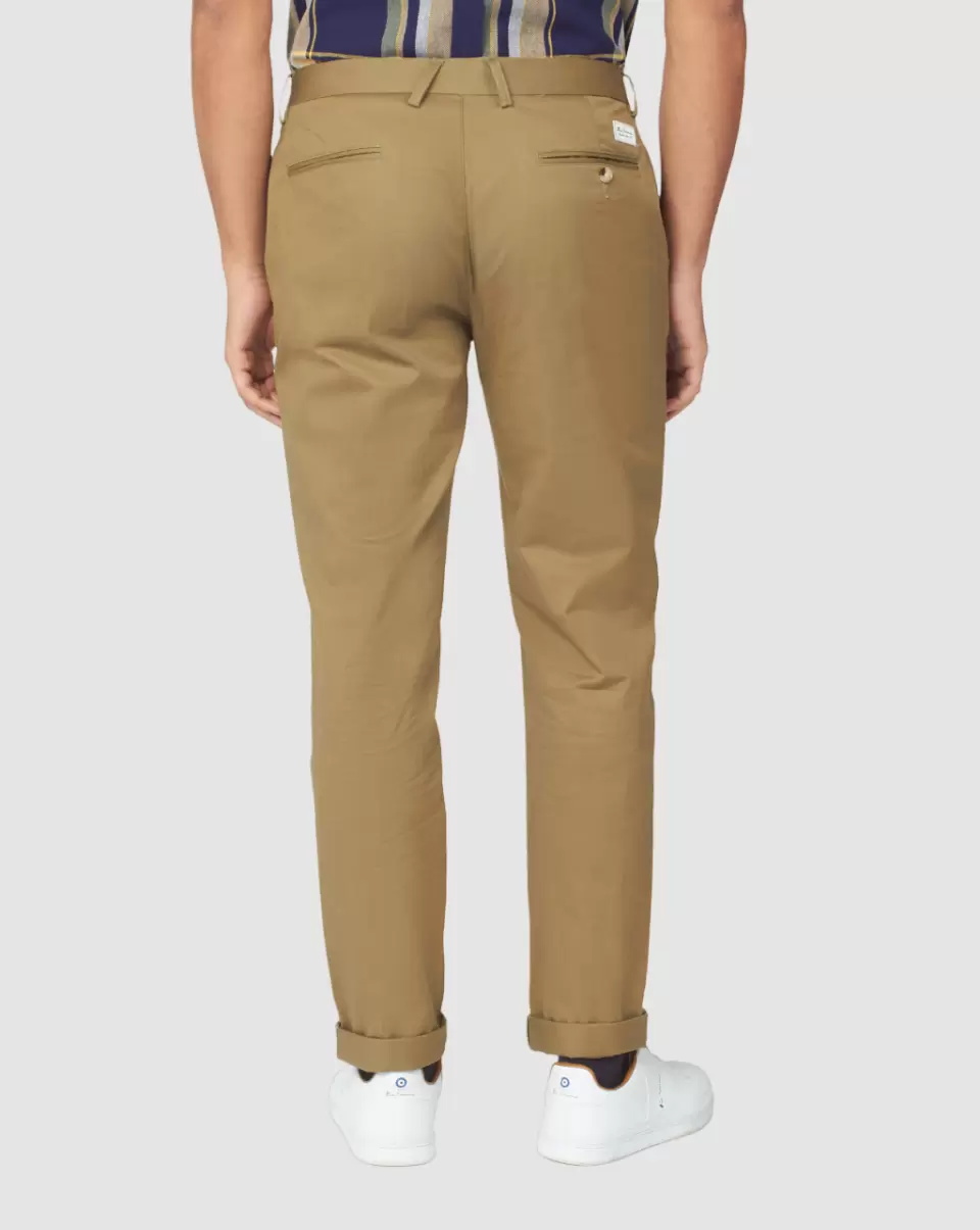 Fashionable Men Olive|Default Title|Ocean Green Signature Slim Stretch Chino Pant - Olive Ben Sherman Pants & Chinos - 3
