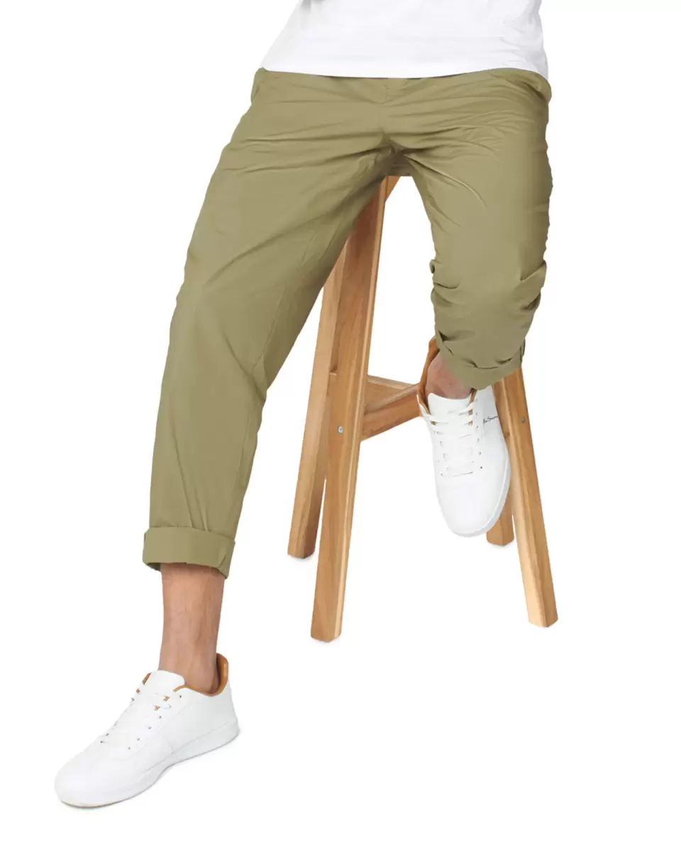 Olive Poplin Relaxed-Taper Pleated Trouser - Olive Pants & Chinos Ben Sherman Classic Men - 5