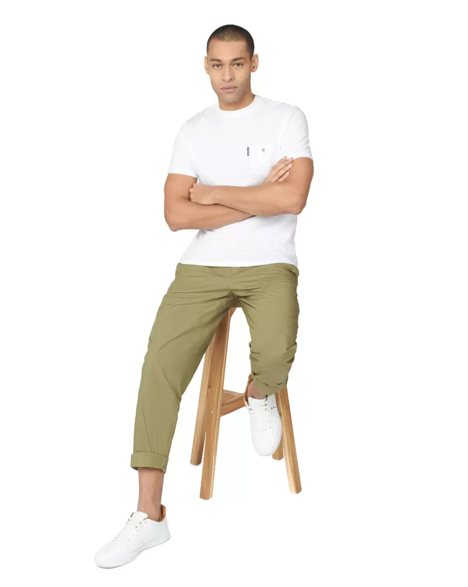 Olive Poplin Relaxed-Taper Pleated Trouser - Olive Pants & Chinos Ben Sherman Classic Men - 6