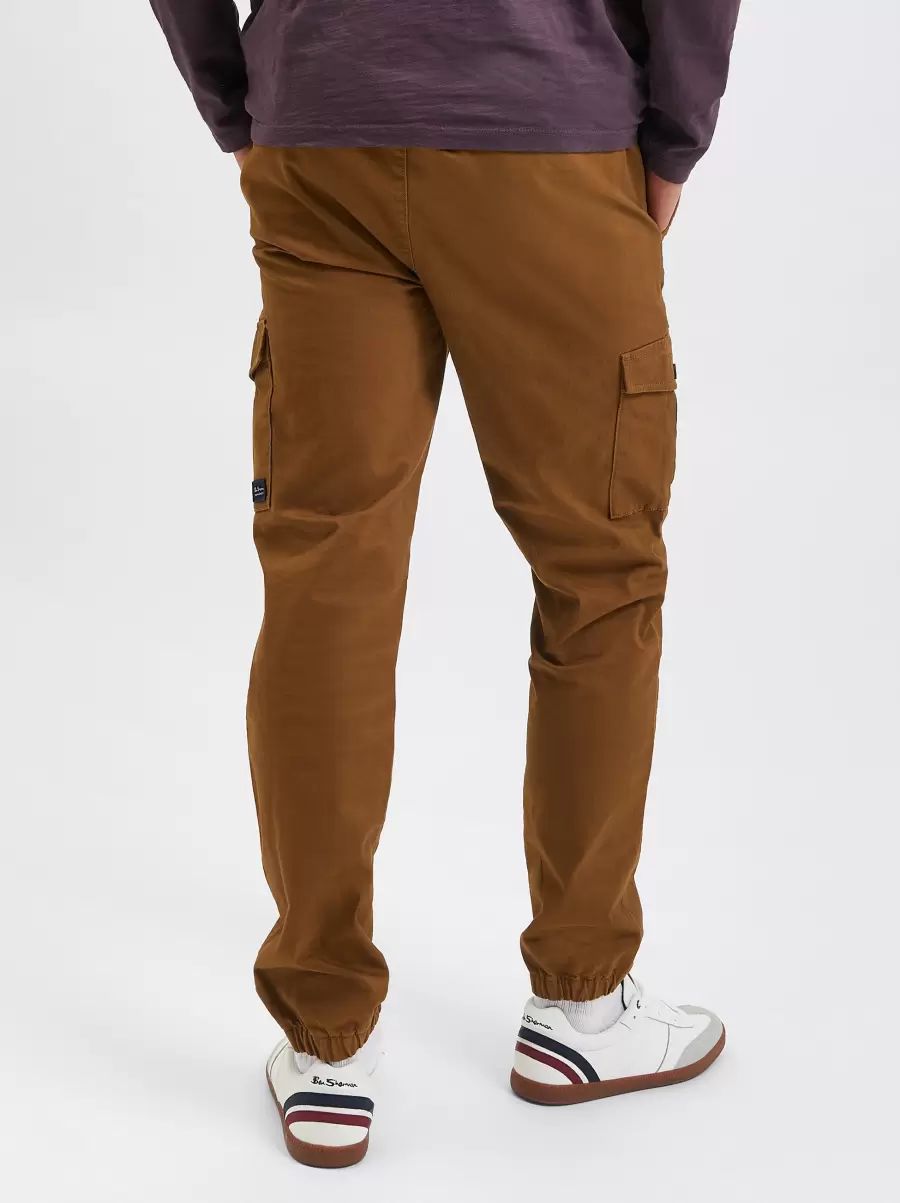 Online Men Brown Ben Sherman Joggers & Track Pants Utility Woven Jogger Pant - Brown - 2