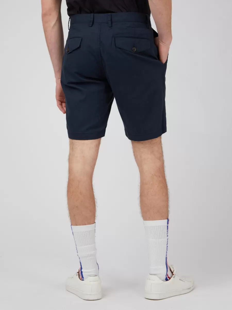 Men Value Signature Linen Shorts - Midnight Shorts Midnight Ben Sherman - 3