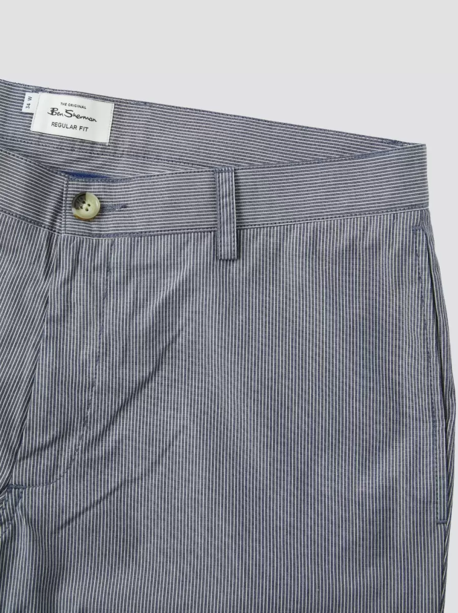 B By Ben Sherman Striped Shorts Men Shorts Blue Shadow Inexpensive - 2