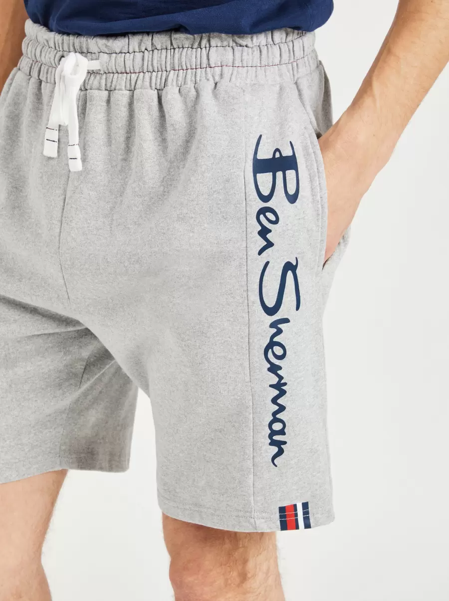 Ben Sherman Grey Uncompromising Casual Knit Logo Shorts - Grey Shorts Men - 2