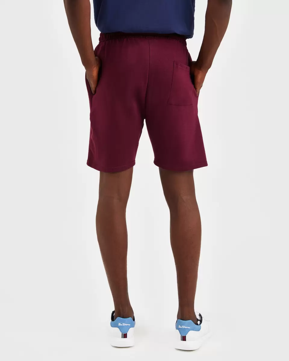 Top Casual Knit Logo Shorts - Burgundy Shorts Ben Sherman Men Burgundy - 4