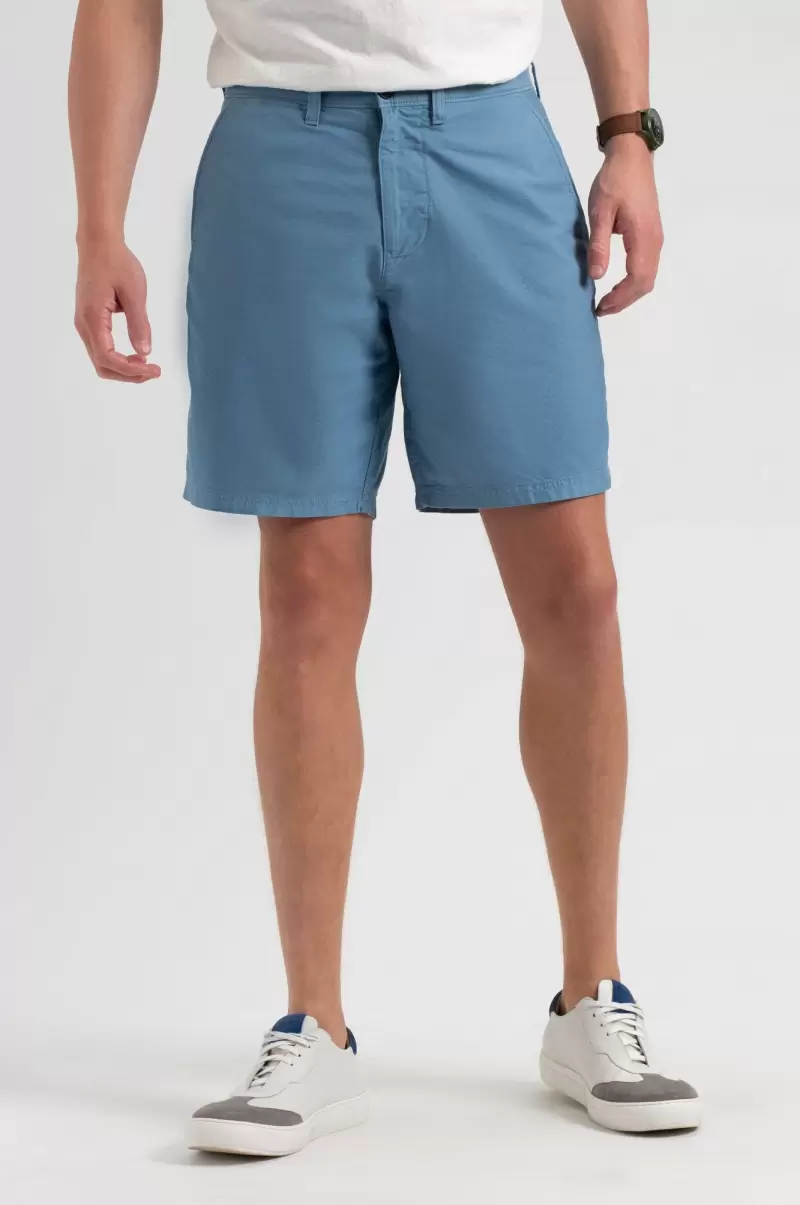 Online Ben Sherman Men Dusty Blue Beatnik Oxford Garment Dye Slim Short - Dusty Blue Shorts - 1