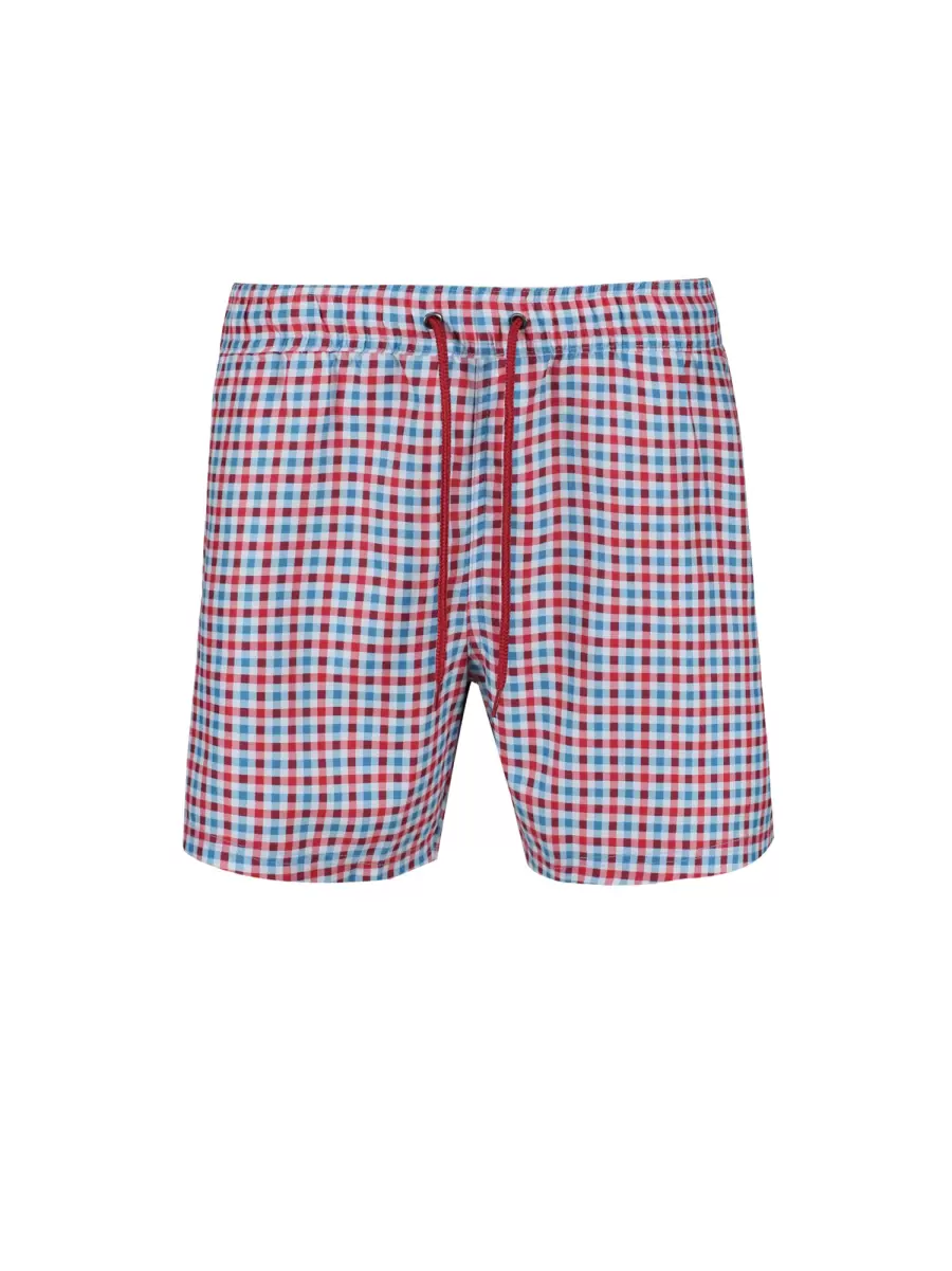Blue/Red Introductory Offer Men Men's Palm Beach Gingham Check Swim Short - Blue/Red Ben Sherman Shorts - 3