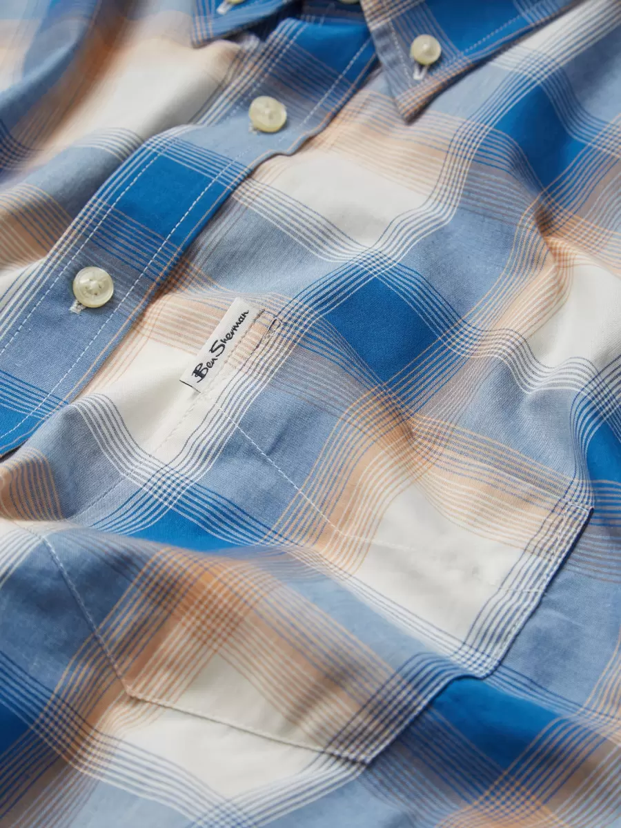 Ben Sherman Long Sleeve Shirts Ultramarine Buy Men Gradient Check Long-Sleeve Shirt - Ultramarine