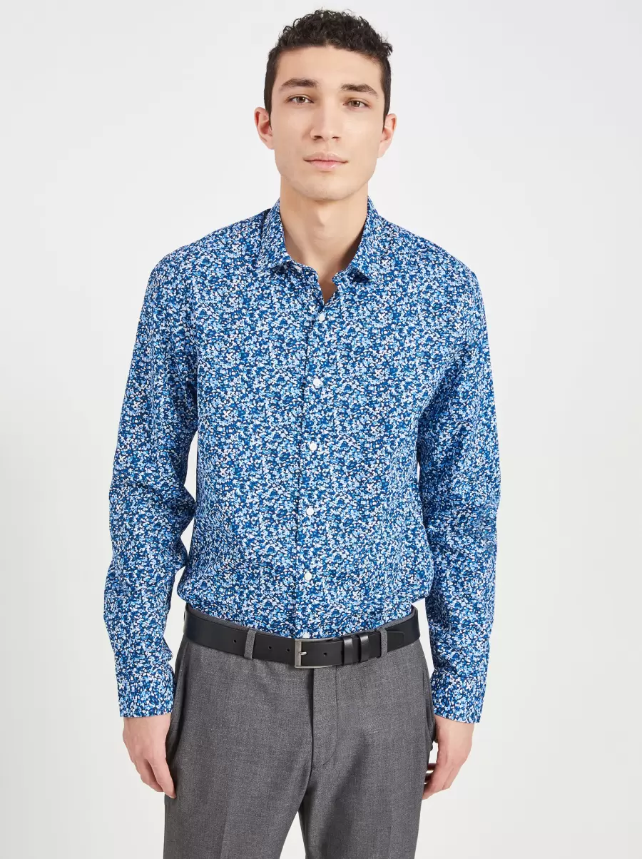 Men Unbeatable Price Long Sleeve Shirts Multi Ben Sherman Blue Floral Skinny Fit Dress Shirt - Multi - 2