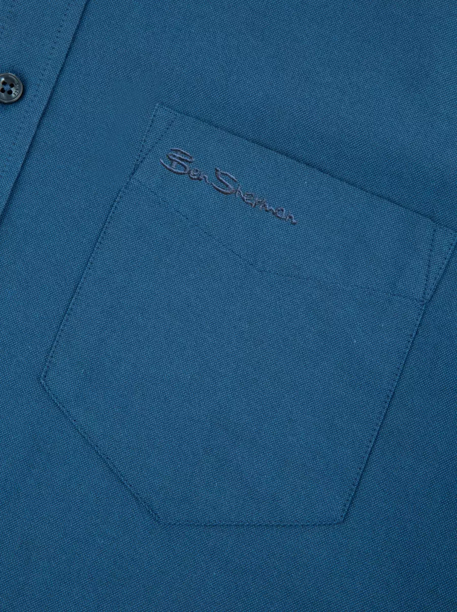 Signature Organic Long-Sleeve Oxford Shirt - Persian Blue Persian Blue Ben Sherman Long Sleeve Shirts Men User-Friendly - 5