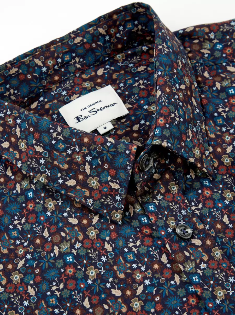 Long Sleeve Shirts Midnight Men Long-Sleeve Multi-Color Floral Shirt - Midnight Ben Sherman Trending - 2
