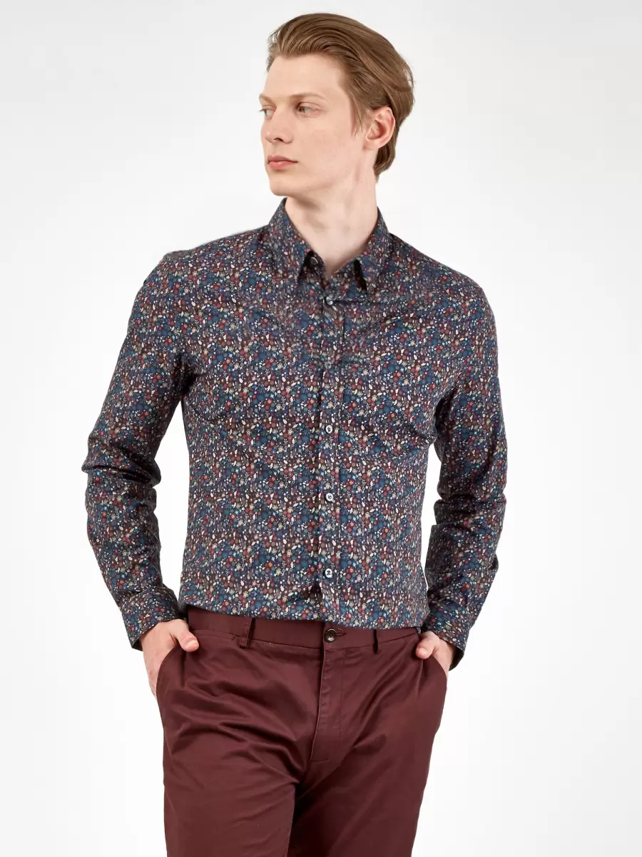Long Sleeve Shirts Midnight Men Long-Sleeve Multi-Color Floral Shirt - Midnight Ben Sherman Trending