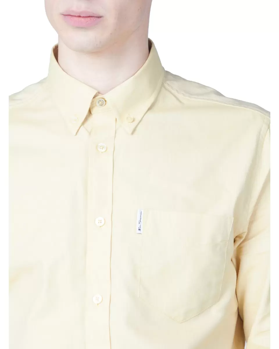 Intuitive Long Sleeve Shirts Long-Sleeve Signature Oxford Shirt - Pale Yellow Pale Yellow Men Ben Sherman - 3