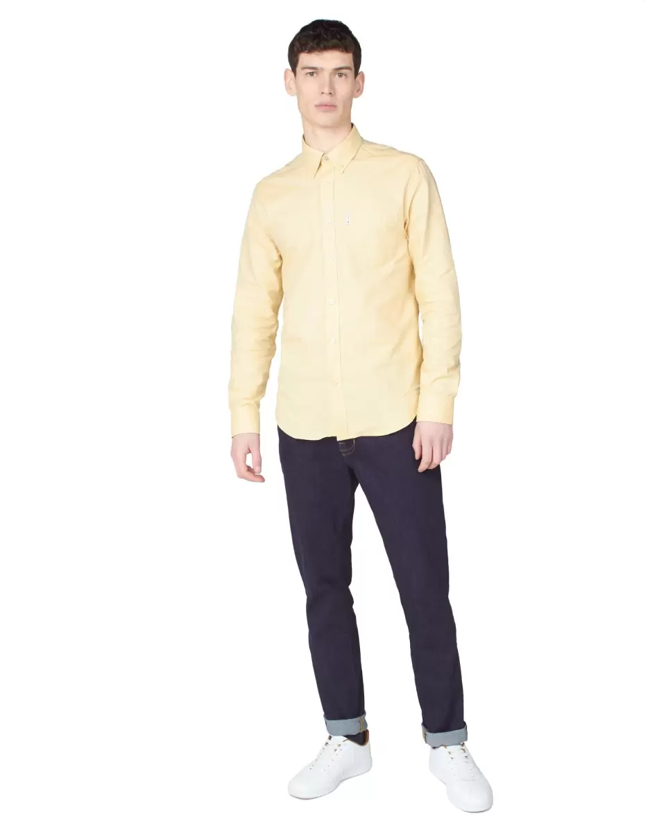 Intuitive Long Sleeve Shirts Long-Sleeve Signature Oxford Shirt - Pale Yellow Pale Yellow Men Ben Sherman - 4