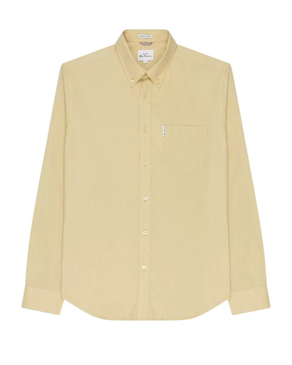 Intuitive Long Sleeve Shirts Long-Sleeve Signature Oxford Shirt - Pale Yellow Pale Yellow Men Ben Sherman