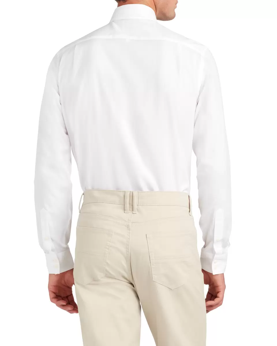 Ben Sherman Floral Geo Dobby Slim Fit Dress Shirt - White Men White Redefine Long Sleeve Shirts - 1