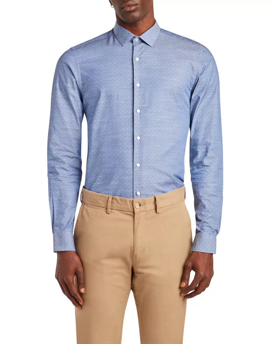 Dobby Slim Fit Dress Shirt - Lavender Ben Sherman Long Sleeve Shirts Men Reliable Lavender - 3