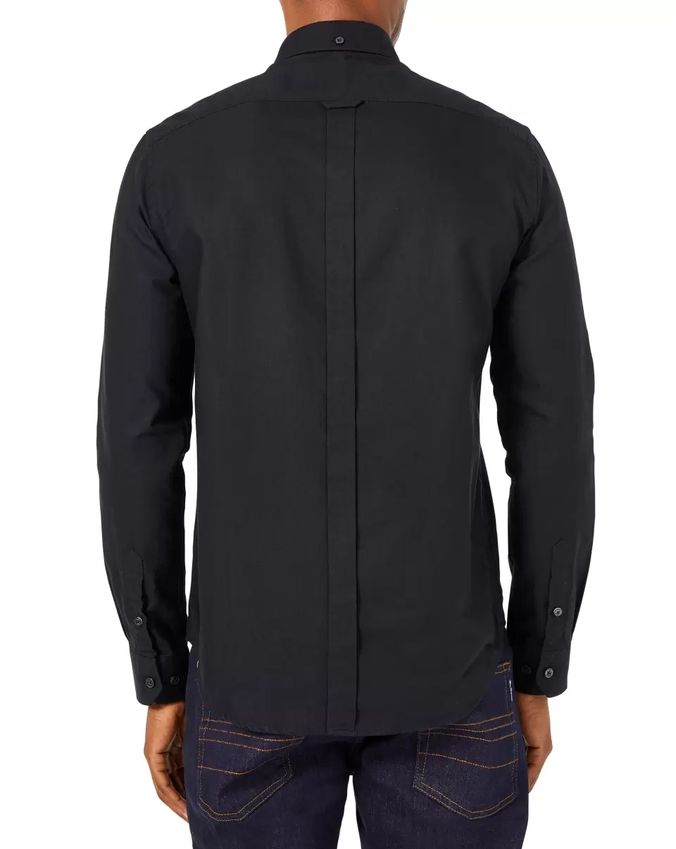 Long-Sleeve Signature Oxford Shirt - Black Ben Sherman Men Long Sleeve Shirts Latest Black - 1