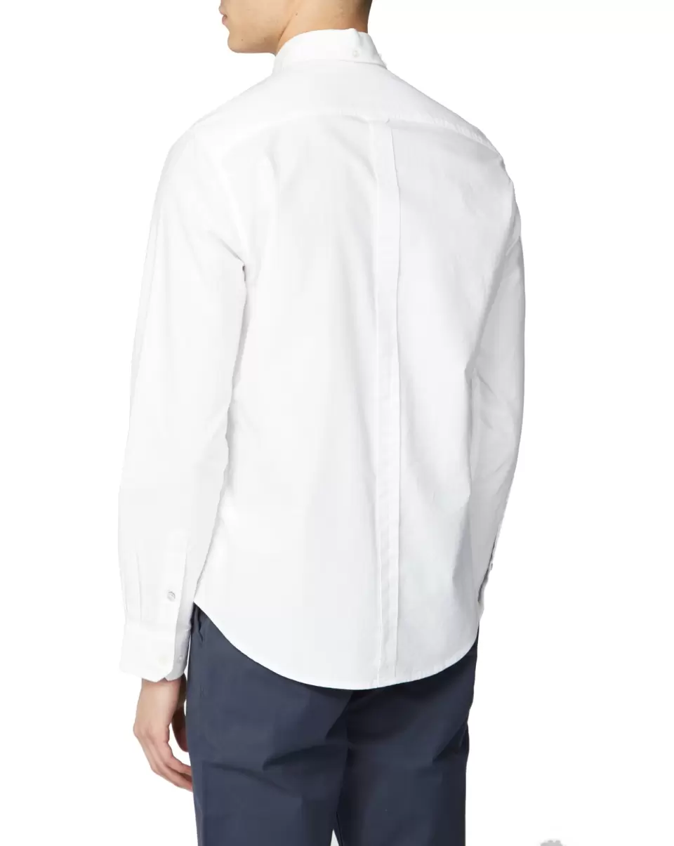 Professional Long-Sleeve Signature Oxford Shirt - White Men Long Sleeve Shirts Ben Sherman White - 1