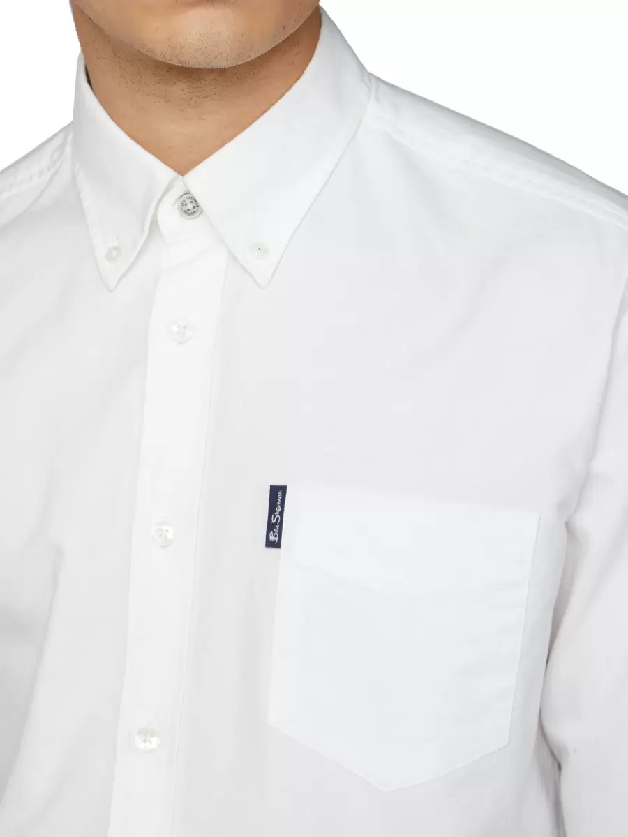 Professional Long-Sleeve Signature Oxford Shirt - White Men Long Sleeve Shirts Ben Sherman White - 2