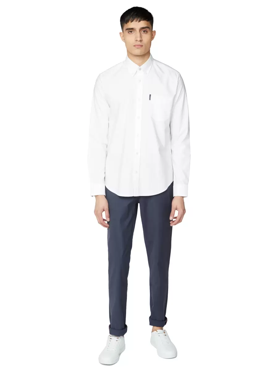 Professional Long-Sleeve Signature Oxford Shirt - White Men Long Sleeve Shirts Ben Sherman White - 3
