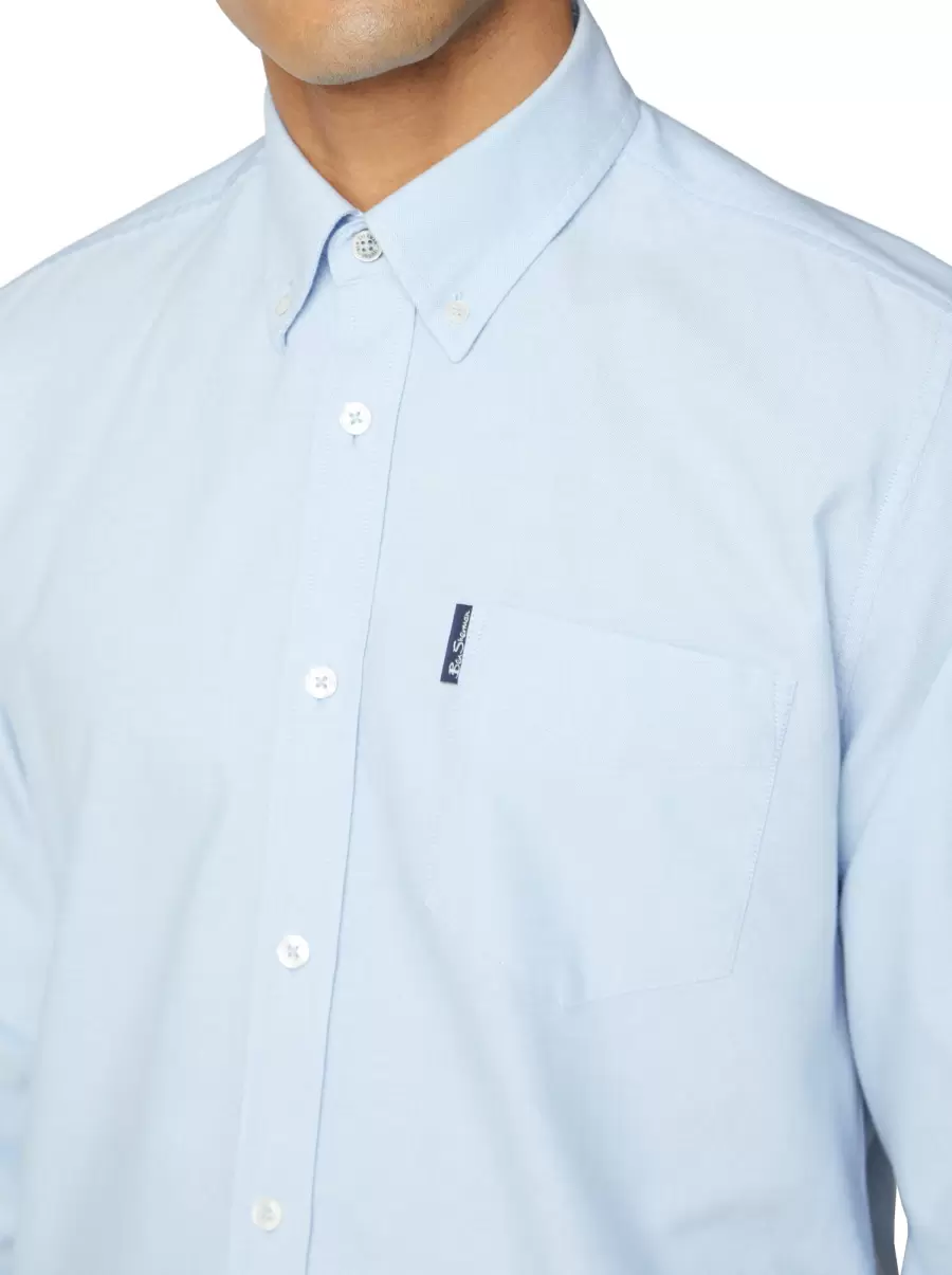 Sky Long-Sleeve Signature Oxford Shirt - Sky Ben Sherman Refresh Long Sleeve Shirts Men - 2