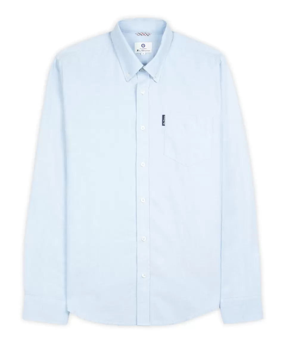 Sky Long-Sleeve Signature Oxford Shirt - Sky Ben Sherman Refresh Long Sleeve Shirts Men - 4