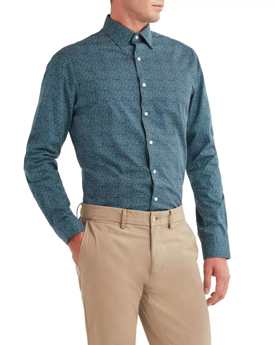 Mini-Floral Print Slim Fit Dress Shirt - Multi Multi Ben Sherman Men Long Sleeve Shirts Inviting - 1