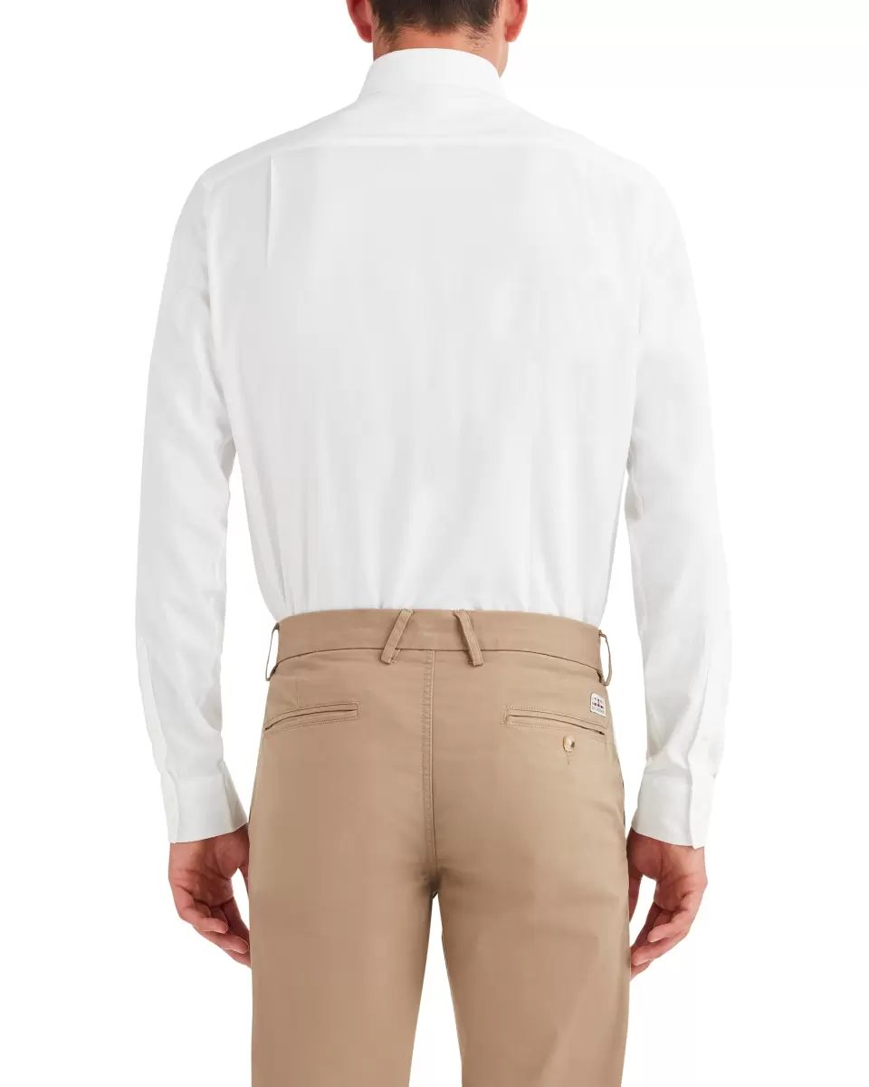 Diamond Texture Slim Fit Dress Shirt - White Long Sleeve Shirts Coupon Men Ben Sherman White - 2