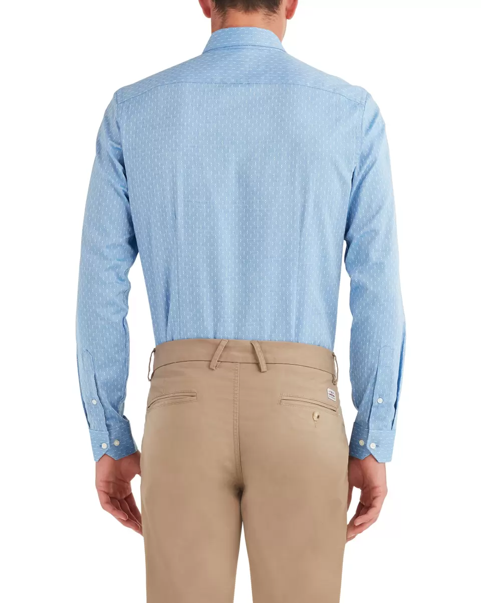 Long Sleeve Shirts Ben Sherman Enrich Dobby Oxford Slim Fit Dress Shirt - Blue Blue Men - 2