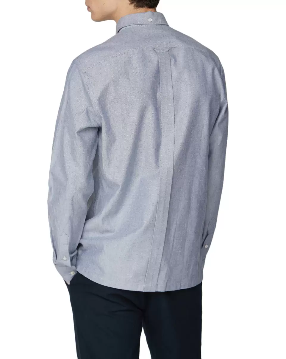 Ben Sherman Men Efficient Navy Long-Sleeve Archive Benny Shirt - Navy Long Sleeve Shirts - 1