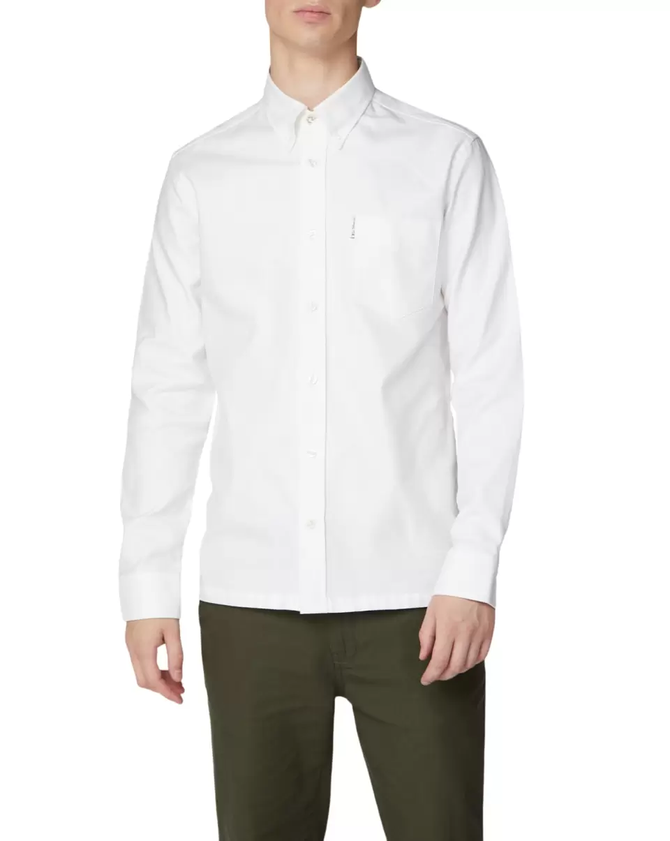 Long-Sleeve Archive Benny Shirt - White Ben Sherman White Men Buy Long Sleeve Shirts