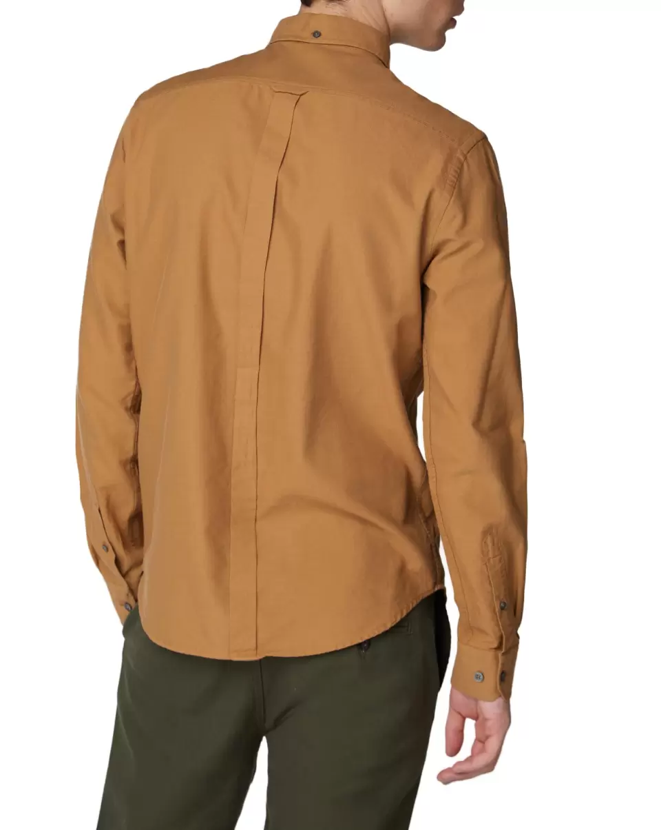 Long-Sleeve Oxford Shirt - Camel Long Sleeve Shirts Camel Ben Sherman Men Online - 1