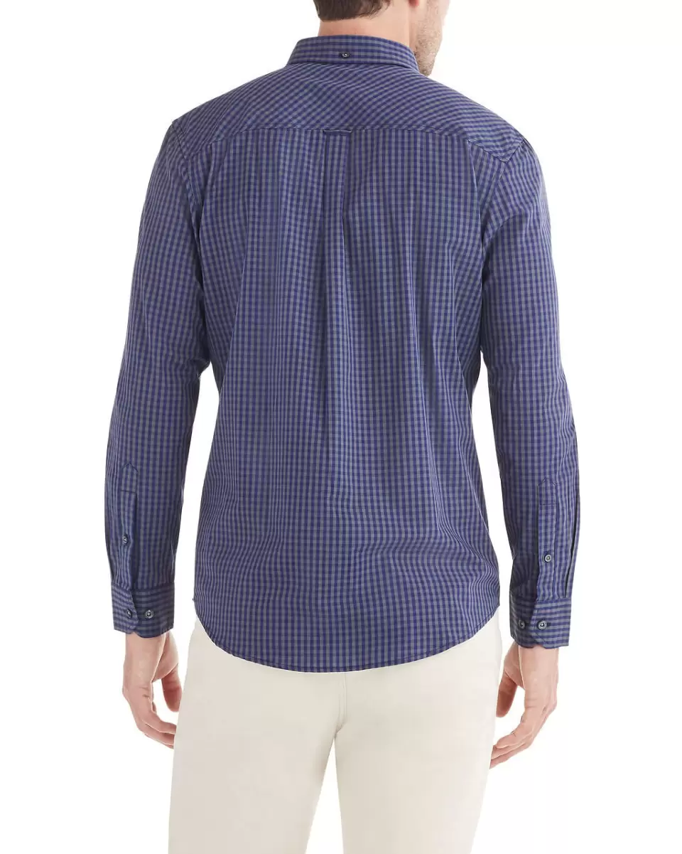 Long Sleeve Shirts Long-Sleeve Classic Gingham Shirt - Astral Aura Ben Sherman Astral Aura Men Classic - 1