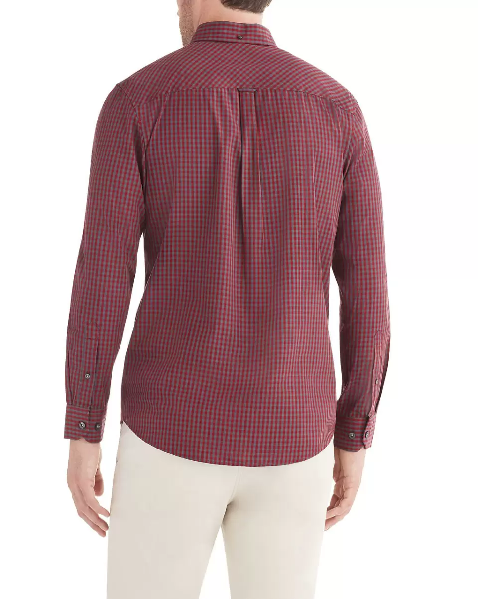 Long Sleeve Shirts Men Tawny Port Ben Sherman Sale Long-Sleeve Classic Gingham Shirt - Tawny Port - 1